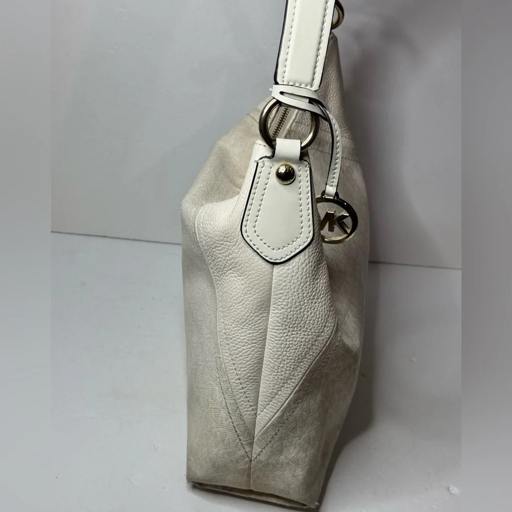 Michael Kors Aria Large Signature Logo Jacquard Shoulder Bag